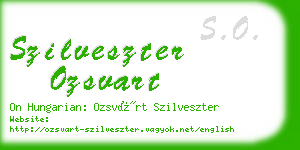 szilveszter ozsvart business card